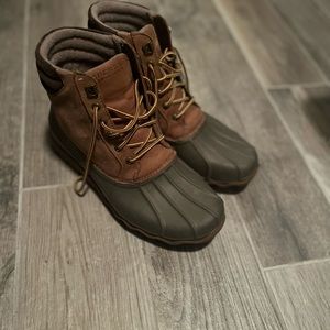 Green/Brown Leather Sperry Duck Boots.
